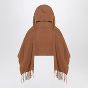 Destin Brown wool hooded cape