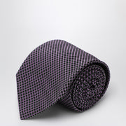 Destin Purple polka dot silk tie
