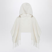 Destin White wool hooded cape