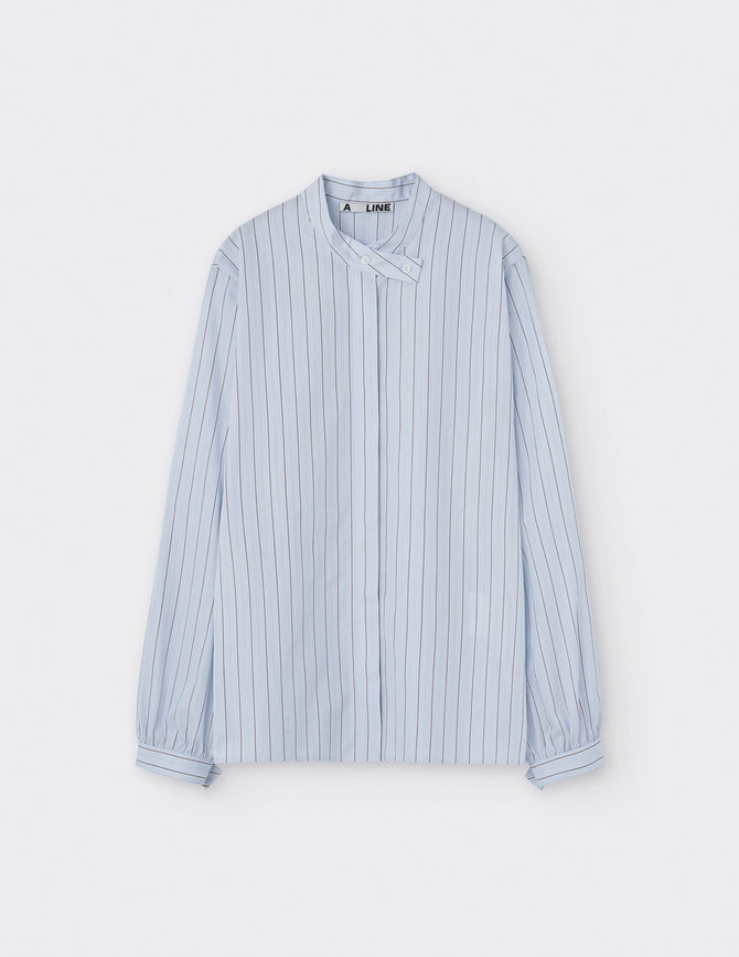 Detail-Collar Shirt Blue High Tide Stripes-Shirt-A LINE-XXS/XS-Blue High Tide Stripes-Urbanheer