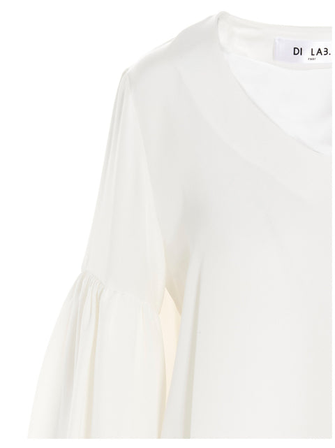 Di.la3 Pari' Puff-sleeve Silk Shirt