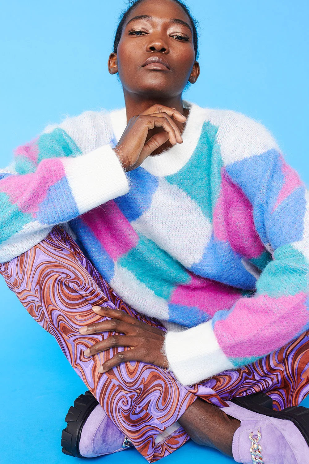 Diamond Design Cashmere Cream Jumper-Tops-Buy Me Fur Ltd-One Size-Cream-Cashmere-Urbanheer