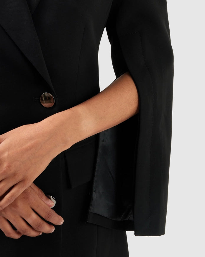 Diamond Heart Blazer Dress - Black-Dress-Belle & Bloom-XS-Urbanheer