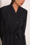 Diana Belted Double-Breasted Jacket with No Lapels
