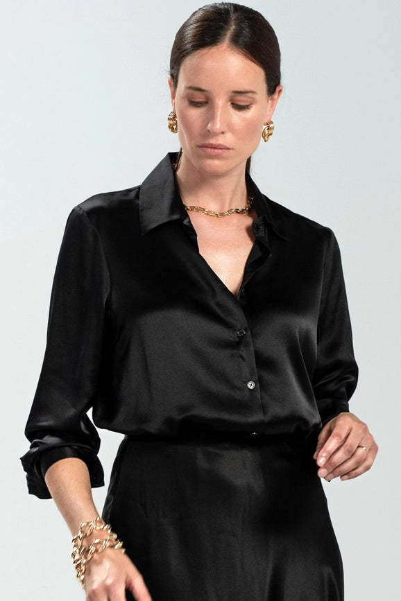 Diana Silk Blouse in Black-Blouse-Bel Cashmere S.C.-S-Black-Urbanheer