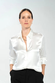 Diana Silk Blouse in Ivory-Blouse-Bel Cashmere S.C.-S-Ivory-Urbanheer