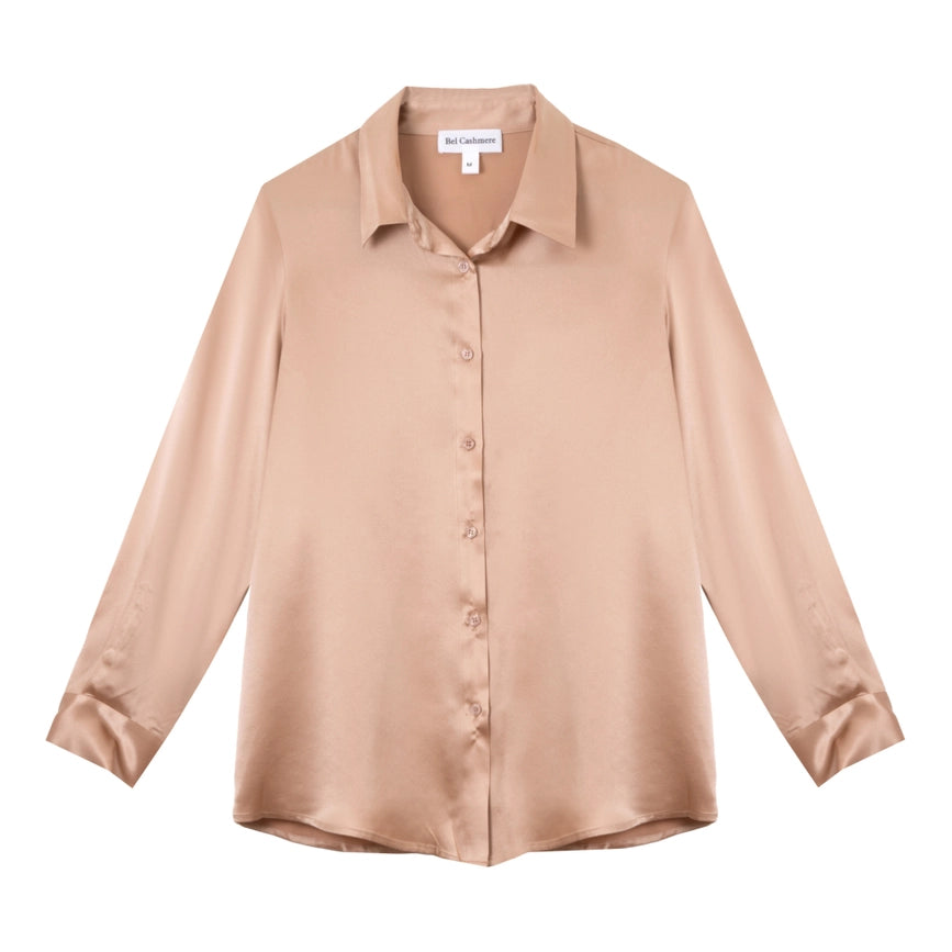 Diana Silk Blouse in Latte-Blouse-Bel Cashmere S.C.-S-Latte-Urbanheer