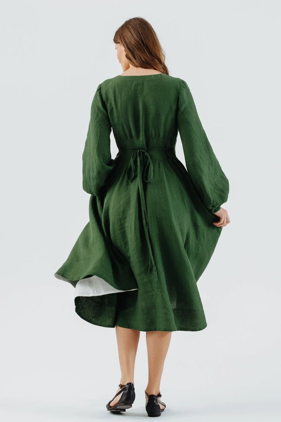 Diane Dress, Long Sleeve Emerald Green-Dress-Son de Flor-XXS-Urbanheer