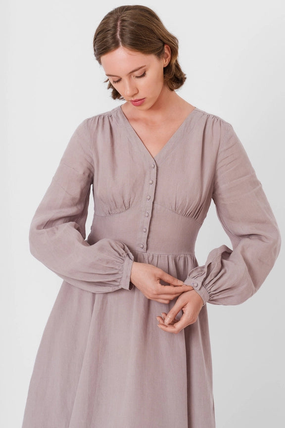 Diane Dress, Long Sleeve Gentle Lilac-Dress-Son de Flor-M-Urbanheer