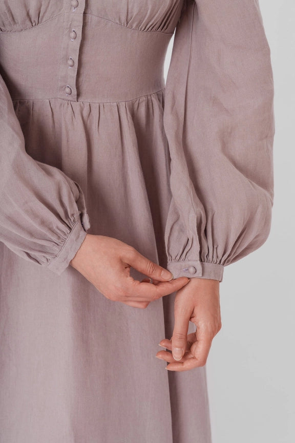 Diane Dress, Long Sleeve Gentle Lilac-Dress-Son de Flor-M-Urbanheer