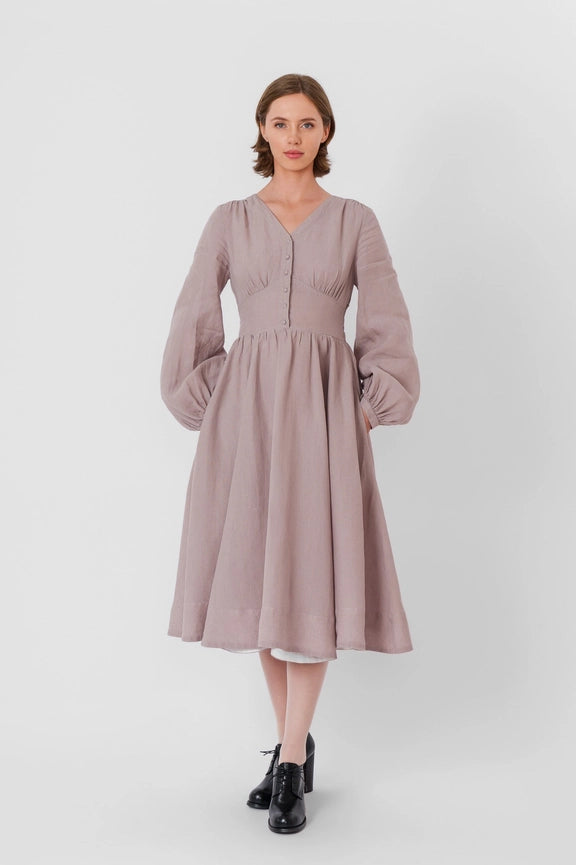 Diane Dress, Long Sleeve Gentle Lilac-Dress-Son de Flor-M-Urbanheer