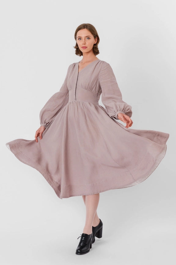 Diane Dress, Long Sleeve Gentle Lilac-Dress-Son de Flor-M-Urbanheer