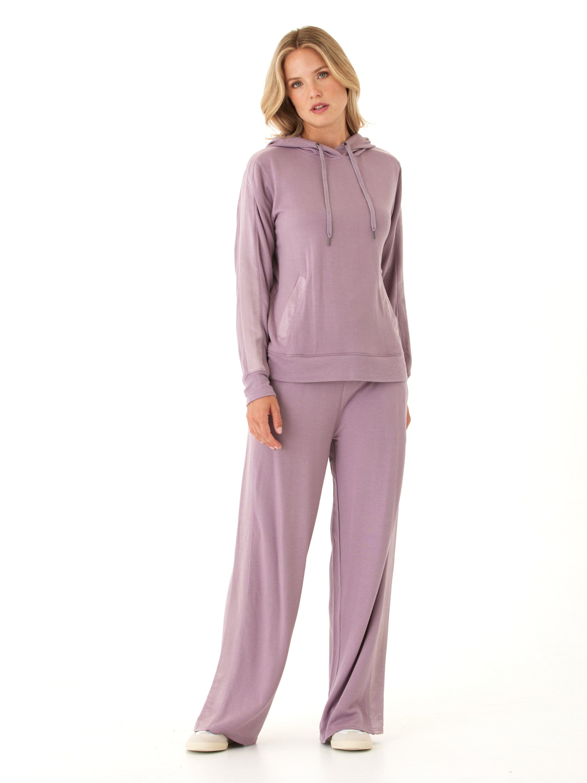 Diane Feather Fleece Satin Trim Detail Pant