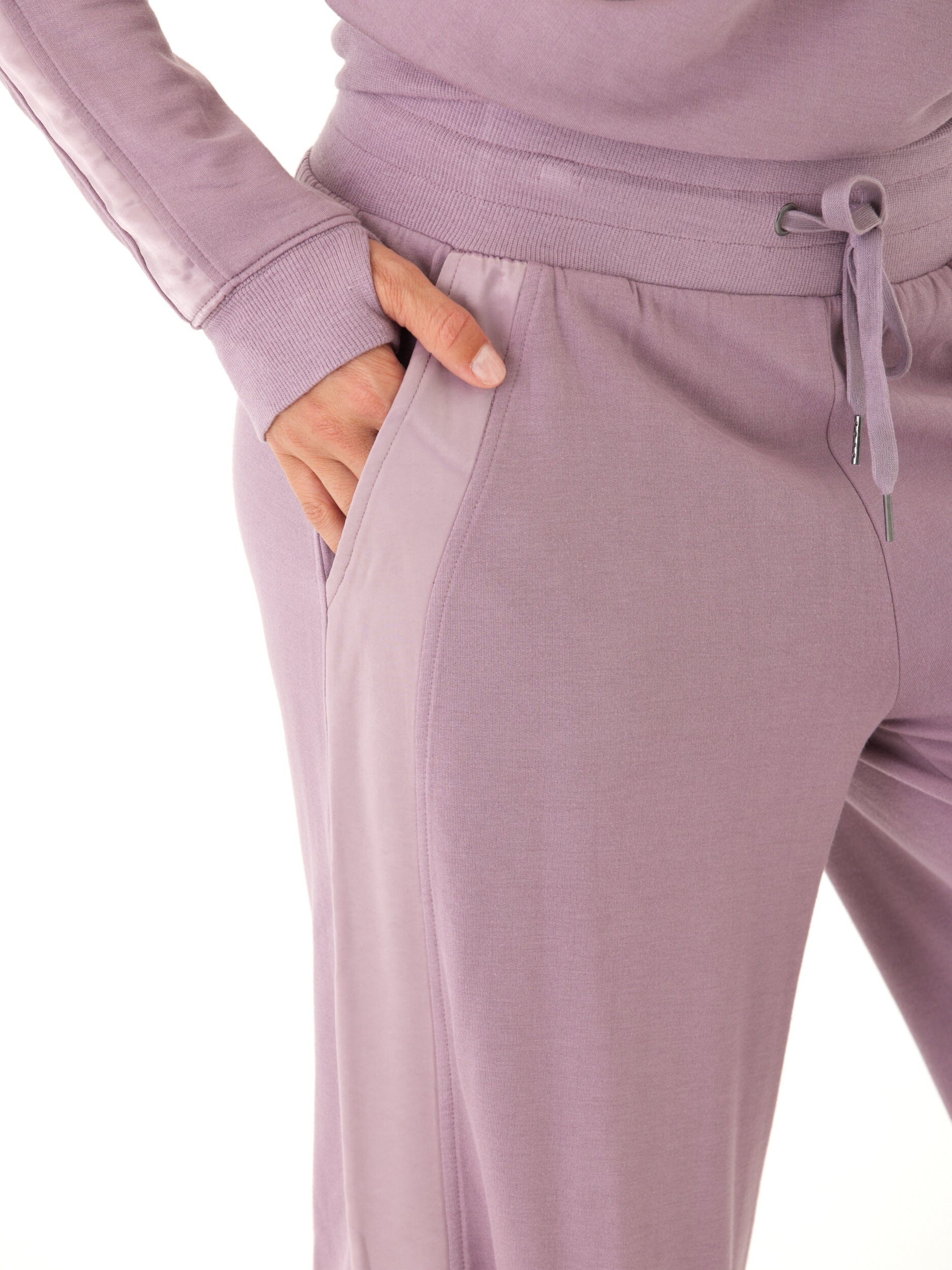 Diane Feather Fleece Satin Trim Detail Pant