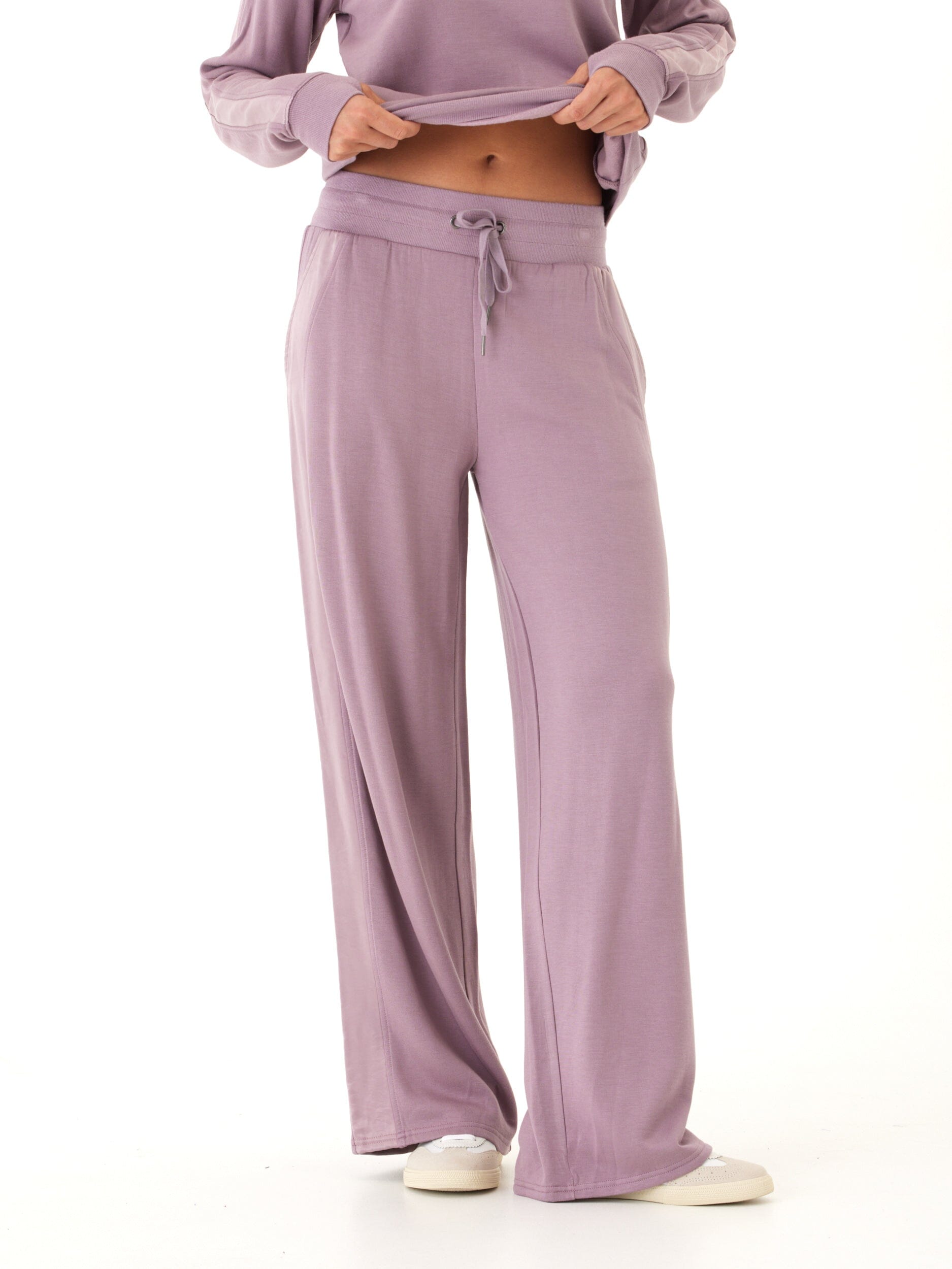 Diane Feather Fleece Satin Trim Detail Pant