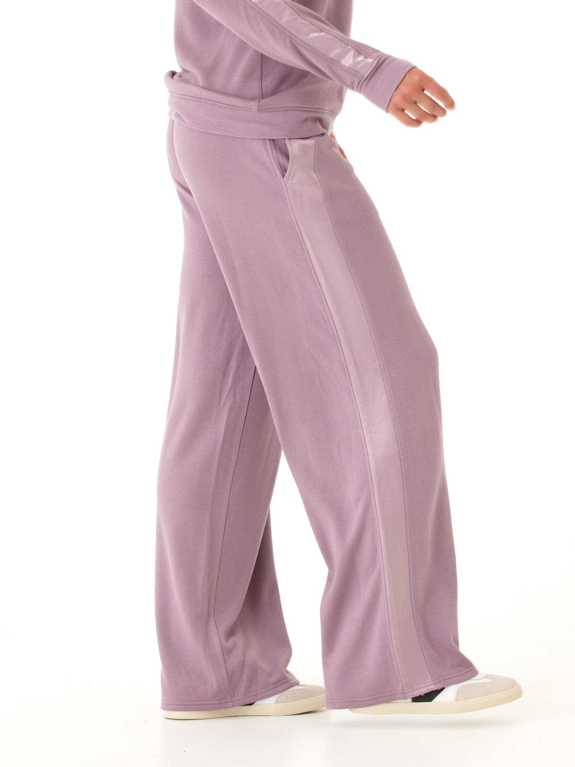 Diane Feather Fleece Satin Trim Detail Pant