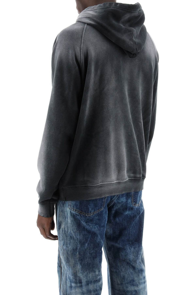 Diesel hooded sweatshirt with oval logo and d cut-men > clothing > t-shirts and sweatshirts > sweatshirts-Diesel-Urbanheer