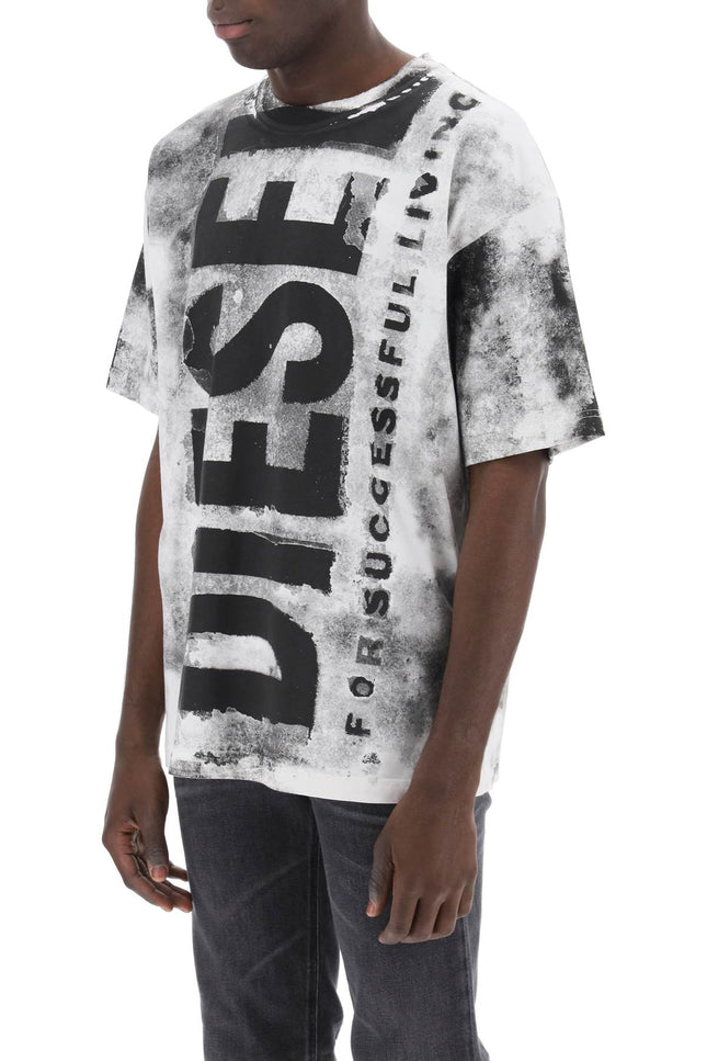 Diesel printed t-shirt with oversized logo-men > clothing > t-shirts and sweatshirts > t-shirts-Diesel-Urbanheer