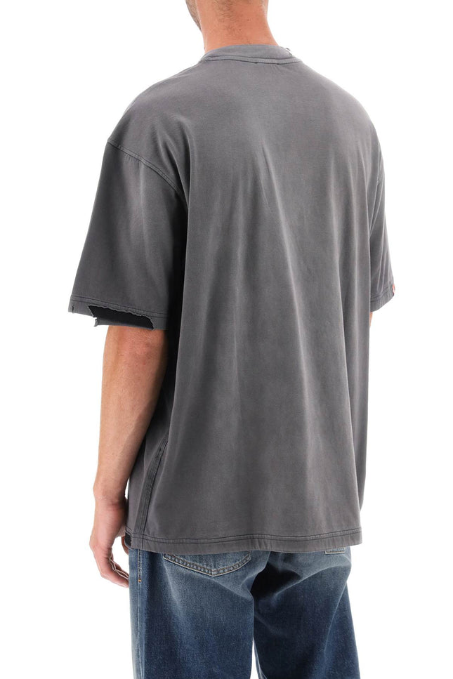 Diesel 't-washrat' t-shirt with flocked logo-men > clothing > t-shirts and sweatshirts > t-shirts-Diesel-Urbanheer