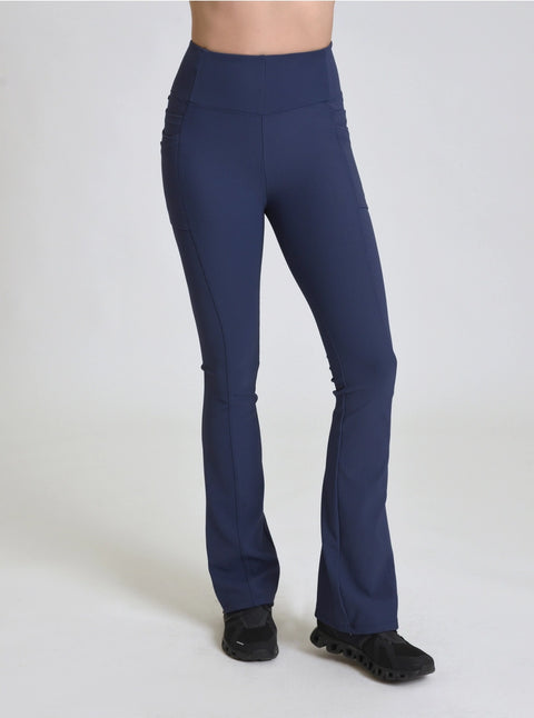 Directional Rib Bootcut Pant - Navy
