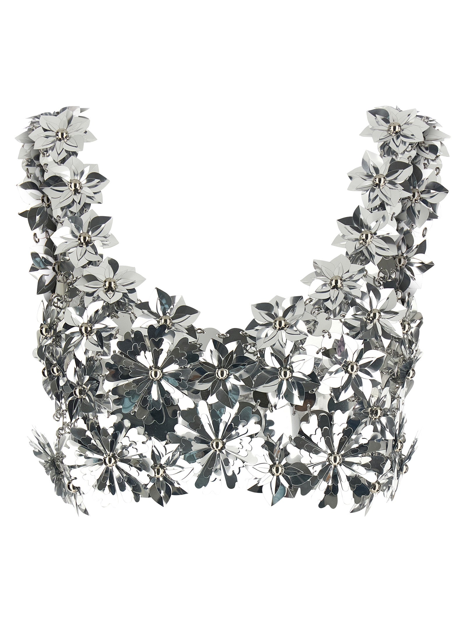 Disc-Embellished Crop Bralette for Summer Comfort and Breathability