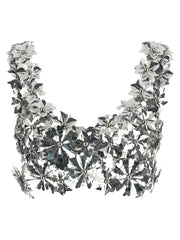Disc-Embellished Crop Bralette for Summer Comfort and Breathability