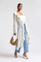 Distressed Darted Belted Wide-Leg Jeans