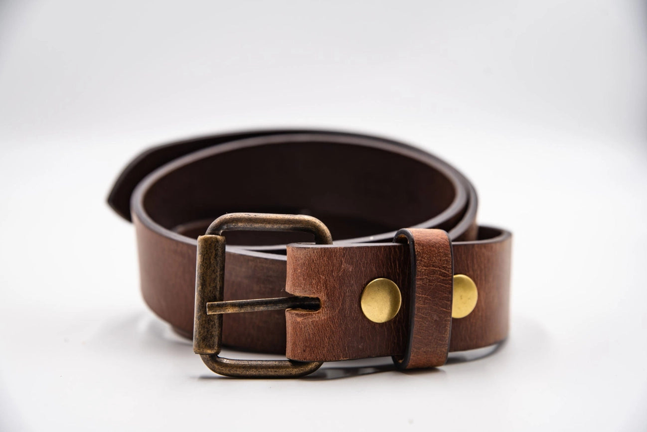 Distressed Leather Belt - 1.5in-Belt-Hides-32-Brown-Urbanheer