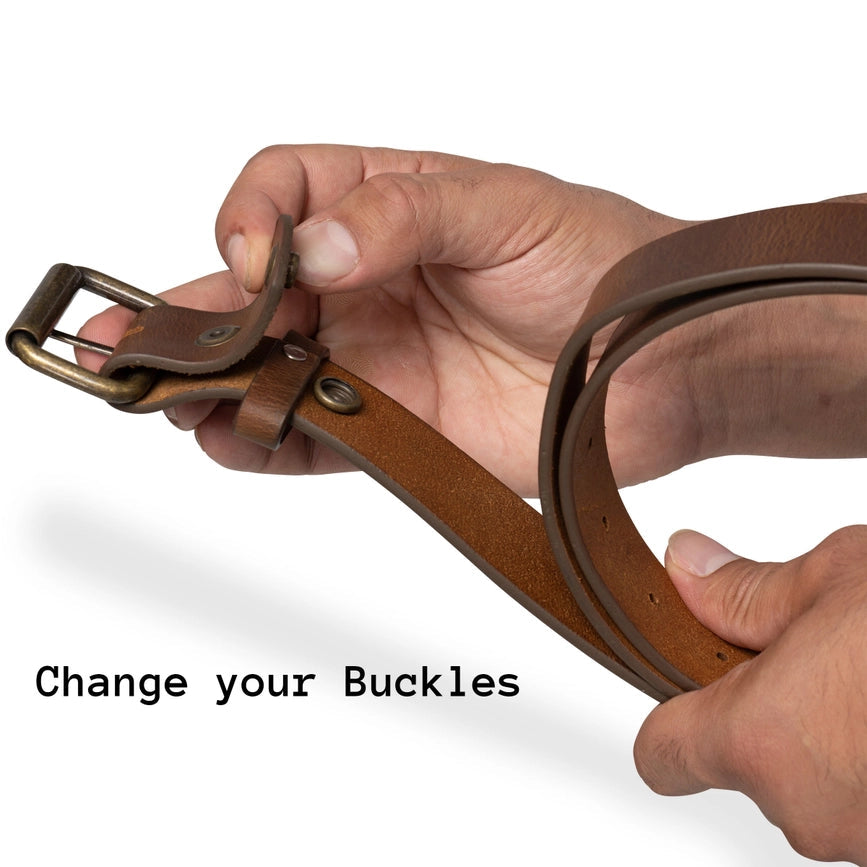 Distressed Leather Belt - 1.5in-Belt-Hides-32-Brown-Urbanheer