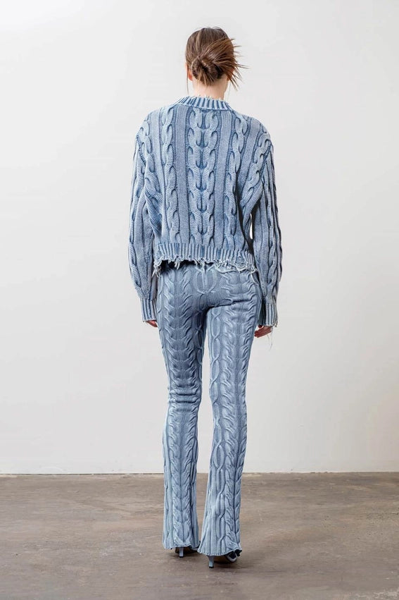 Distressed Trim Sweater-Sweater-Moon River-XS-INDIGO-Urbanheer