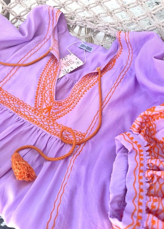 Diya Embroidered Mini Dress ☆ Berry Crush-Dress-Sun + Soul-One Size-Berry Crush-Urbanheer