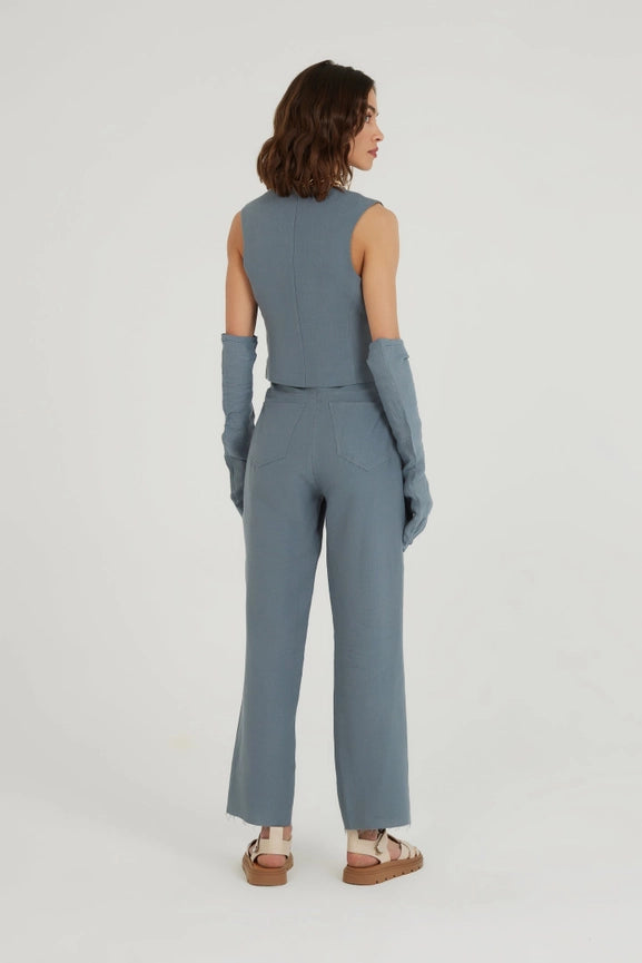 Do You Mind Linen Pants-Pants-Dor Raw Luxury-XS-Blue Grey-Urbanheer