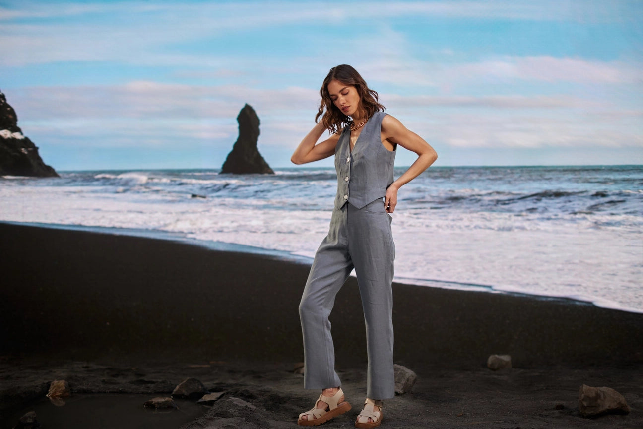 Do You Mind Linen Pants-Pants-Dor Raw Luxury-XS-Blue Grey-Urbanheer