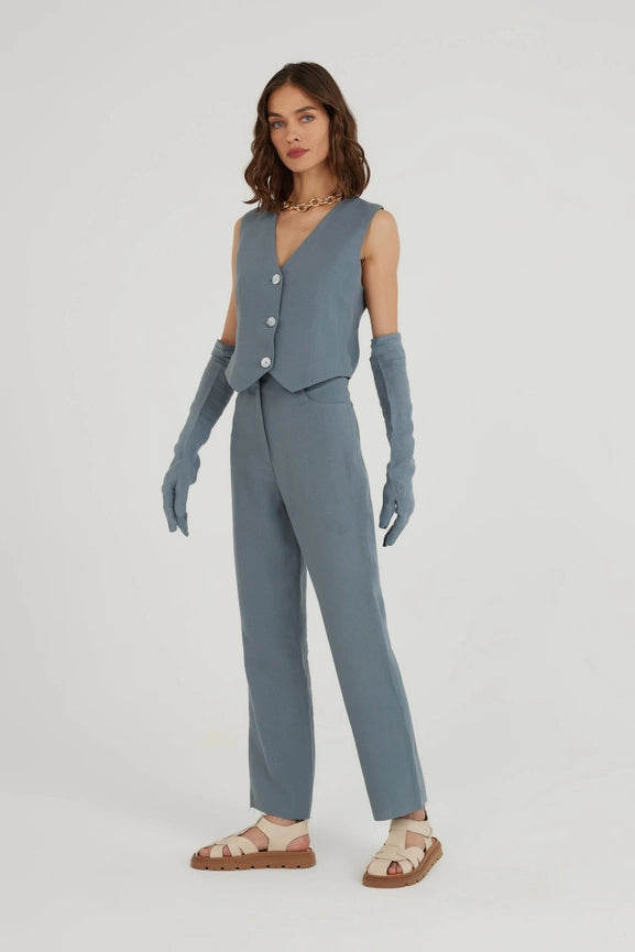 Do You Mind Linen Pants-Pants-Dor Raw Luxury-XS-Blue Grey-Urbanheer