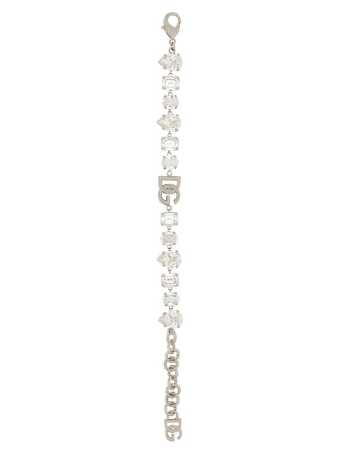 Dolce & Gabbana Bracelet With Rhinestones And Logo