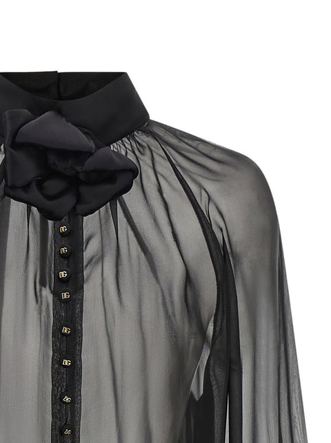 Dolce & Gabbana Chiffon Blouse With Flower