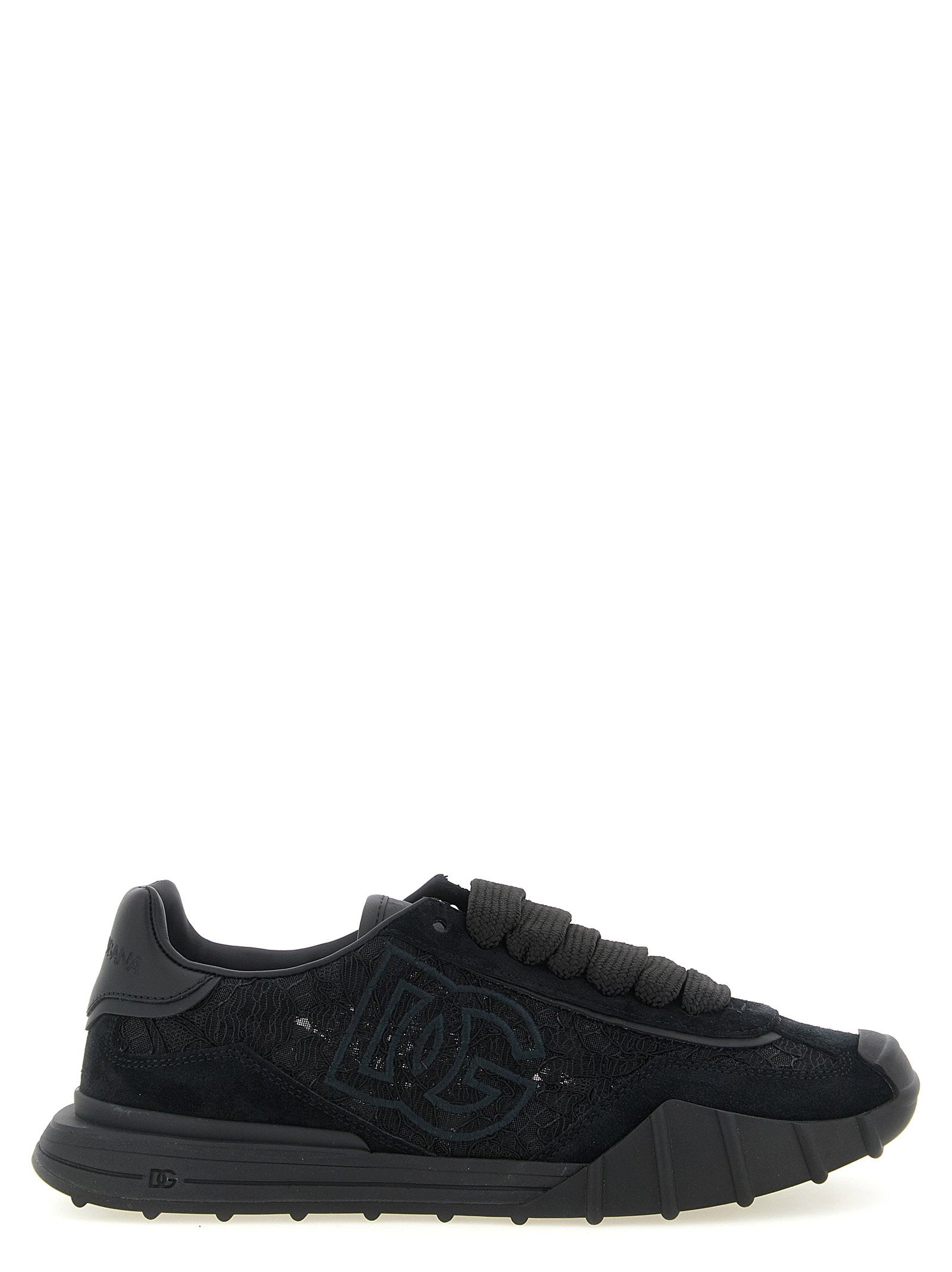 Dolce & Gabbana 黒 レース ビジュー付き シューズ Dolce & Gabbana Dg Athletic Sneakers from Dolce & Gabbana