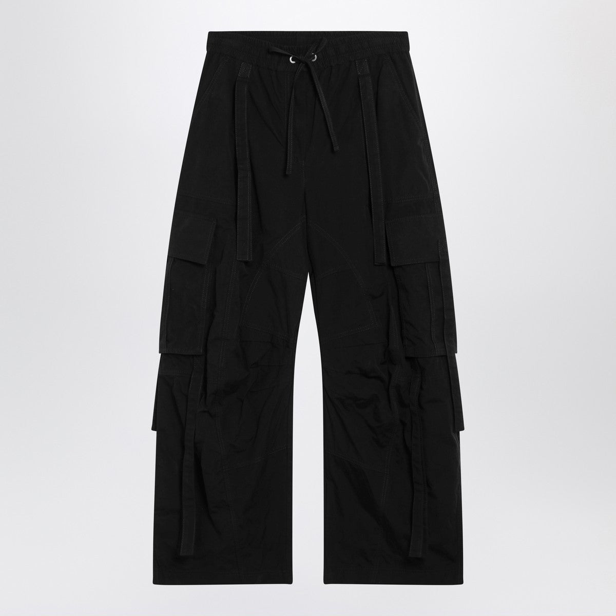 Dolce & Gabbana Dolce&Gabbana Black waxed faille cargo trousers