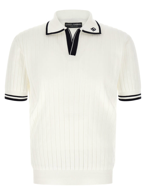 Dolce & Gabbana Flat Ribbed Polo Shirt