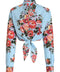 Dolce & Gabbana-Floral cropped cotton shirt