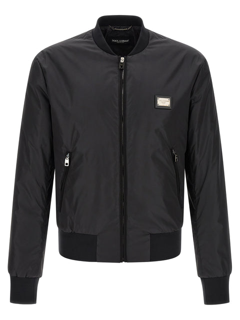 Dolce & Gabbana Logo Plaque Bomber Jacket