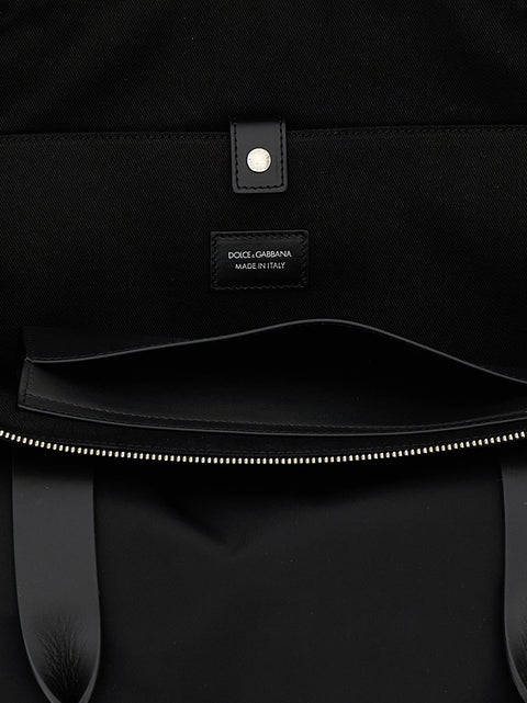 Dolce & Gabbana Media Logo Patch Shopping Bag