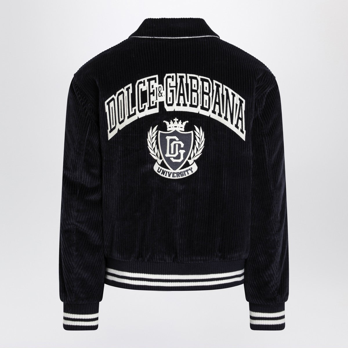 Dolce & Gabbana Navy corduroy Varsity bomber