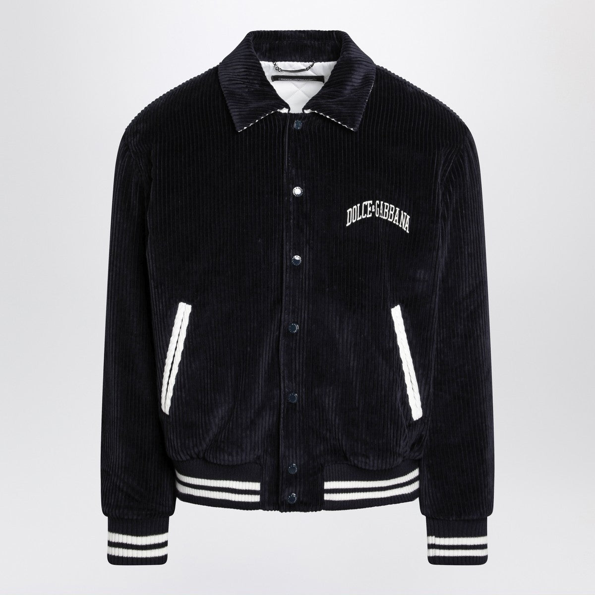 Dolce & Gabbana Navy corduroy Varsity bomber