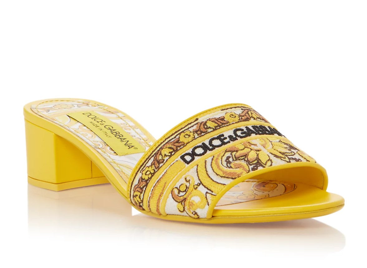 Dolce & Gabbana Sandals Yellow-women-DOLCE & GABBANA-37.5-Urbanheer