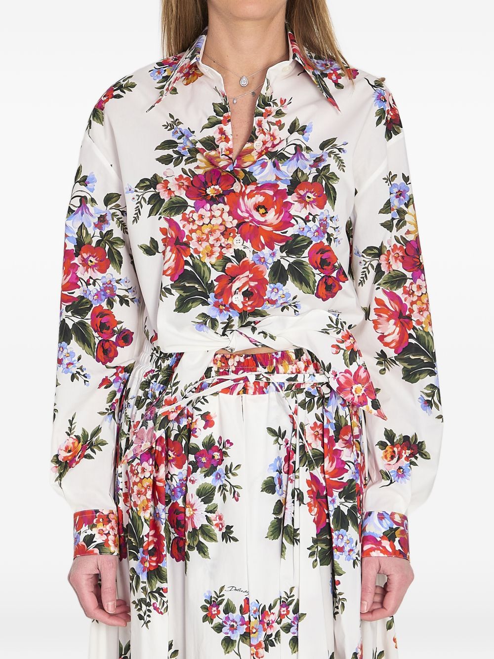 Dolce & Gabbana floral-print knotted shirt