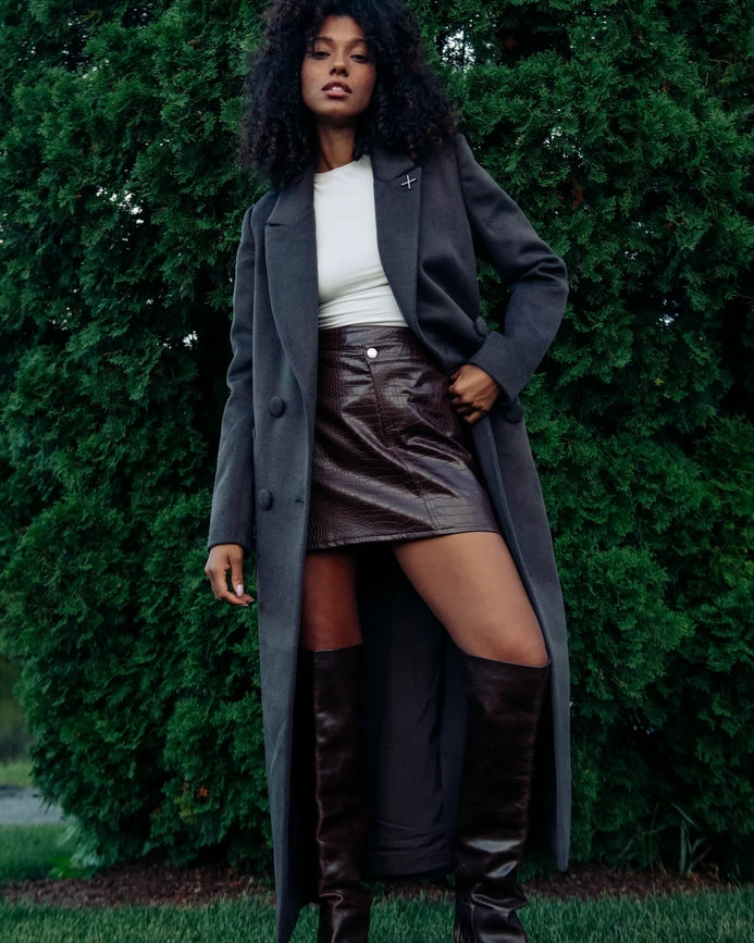 Donnie Skirt-Skirt-Torn By Ronny Kobo-XS-Brown-Urbanheer