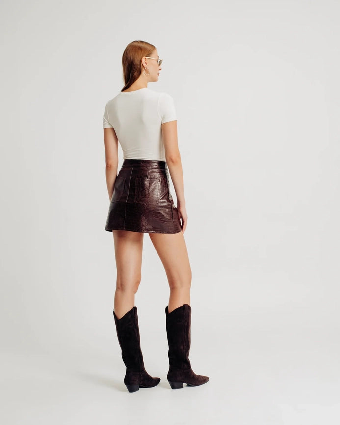 Donnie Skirt-Skirt-Torn By Ronny Kobo-XS-Brown-Urbanheer