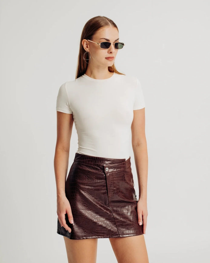 Donnie Skirt-Skirt-Torn By Ronny Kobo-XS-Brown-Urbanheer