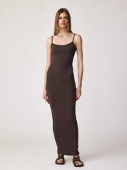 Donya Maxi-Shirt Dress-CLYQUE-M-ESPRESSO-Urbanheer